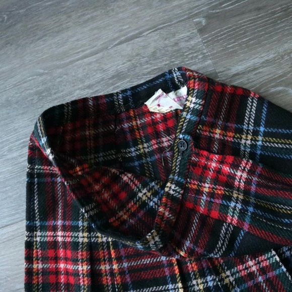 Vintage red tartan plaid pleated skirt - Picture 6 of 8